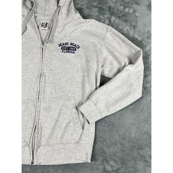 Men’s Miami Beach L ESY Surf Co Gray Zip Hoodie – Excellent Condition - Picture 10 of 10